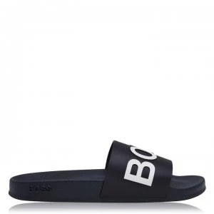 Image of Hugo Boss Bay Pool Slides Navy/White Size 10 Men