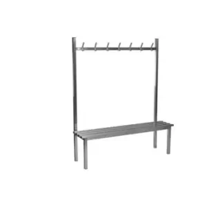 image of 1.5m Single Sided Aqua Solo Changing Room Bench - Stainless Steel Seat