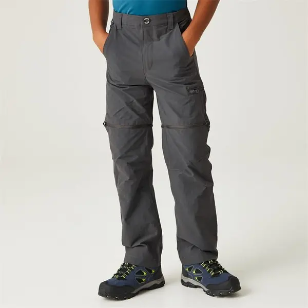 Image of Regatta Junior Highton Zip Off Trousers - Grey C9-C10yrs