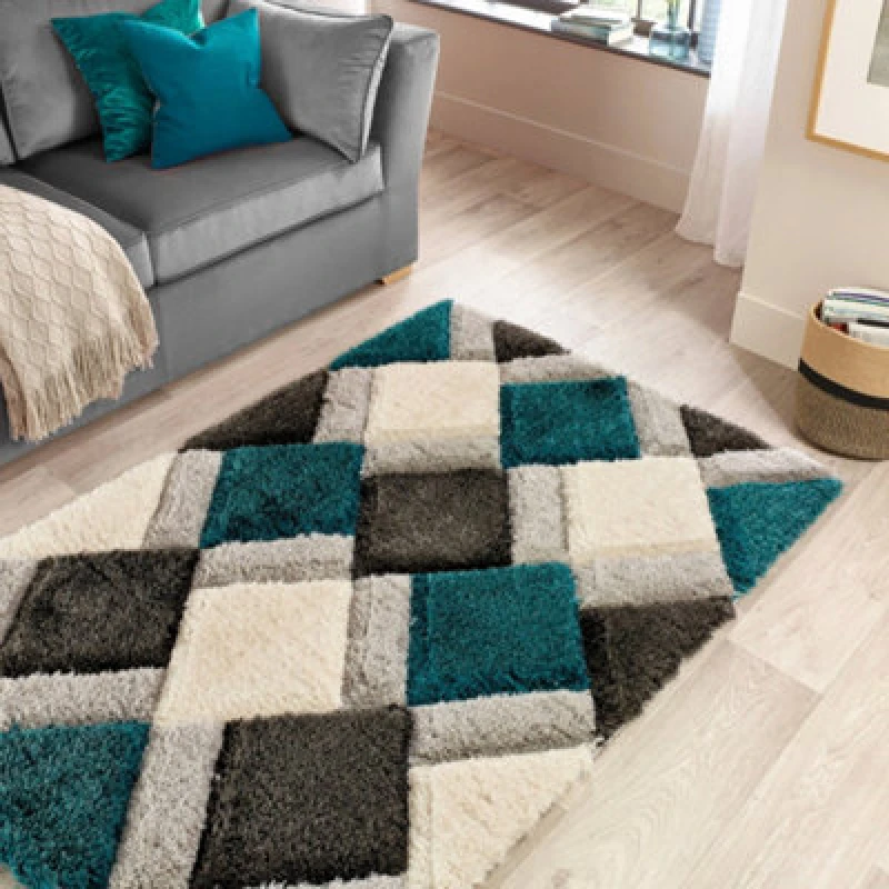 Image of Origins Geo Shaggy Cosy Rug Emerald 120X170 MN14619