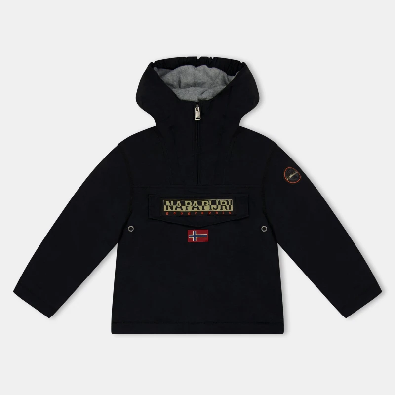 Image of Napapijri Kids Napa Rainforest Waterproof Half-Zip Rain Anorak Black 041 male 16Y