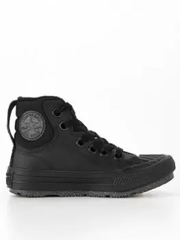 Image of Converse Kid's Converse Chuck Taylor All Star Berkshire Boot Leather High Top - Black, Size 10