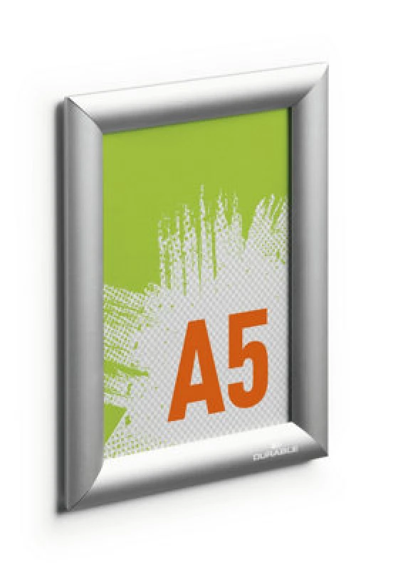 Image of Durable Durable Aluminium Snap Frame Retail Clip Poster Holder Notice Board - A5 Silver Silver