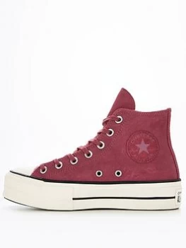 Converse Chuck Taylor All Star Lift Hi Top Plimsoll - Berry Size 6, Women