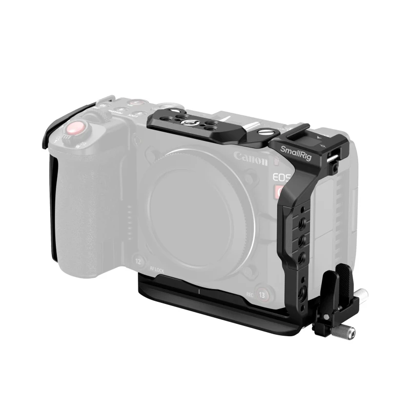 Image of SmallRig C50 Camera Cage for Canon EOS C50 w NATO Rail Cable Clamp Modular Compatibility with Canon's Original XLR Top Handle