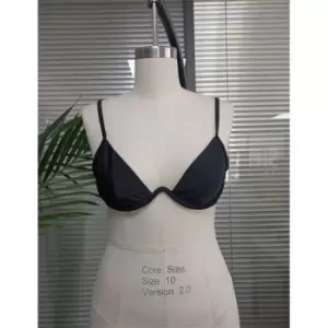 image of Missguided Tie Back Bikini Top - Black