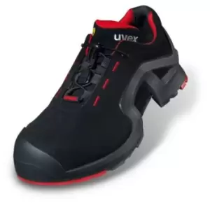 Image of Uvex 1 Unisex Black/Red Toe Capped Safety Trainers, EU 44