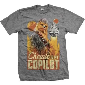 Image of Star Wars - Solo Chewie Co-Pilot Unisex Large T-Shirt - Grey