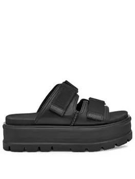Image of UGG Clem Wedge Sandals - Black, Size 3, Women