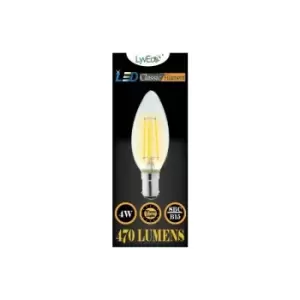Image of Lyveco - SBC Clear LED 4 Filament 470 Lumens Candle 2700K 4 Watt - 4607