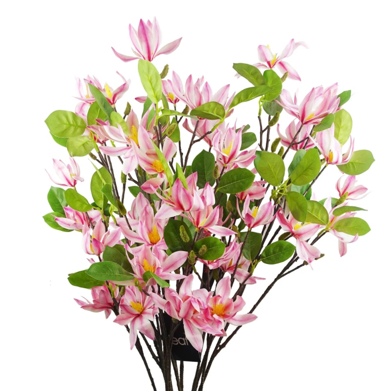 Image of N/A 6x 100cm Pink Magnolia Floral Spray Artificial