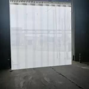 Image of VEVOR PVC Strip Curtain 1.25x2.25m (W x H) Vinyl Door Strips 5 Strips Vinyl Strip Door Curtain with 5.4cm Overlap Vinyl Curtain 3mm Thickness Plastic