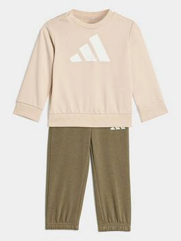 Image of Adidas Baby sweatshirt and jogger pants set adidas Essentials Beige Unisex 3/6 mois