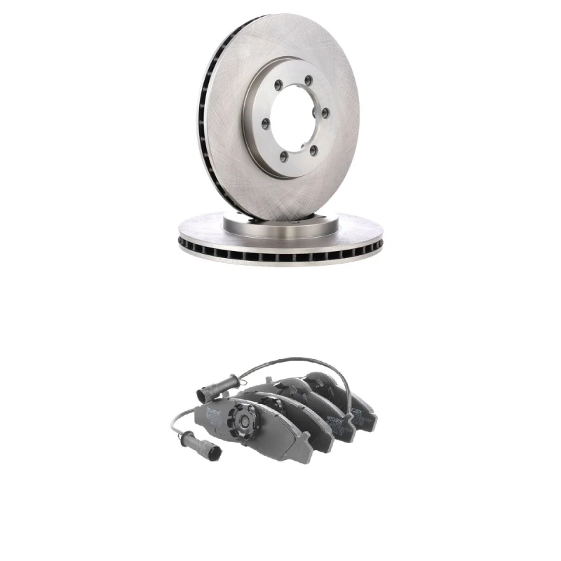 Image of RIDEX 3405B2105 Brake disc and pads set Front Axle, Brake Disc Type: internally vented, incl. wear warning contact Brake Set,disc brakes (3405)