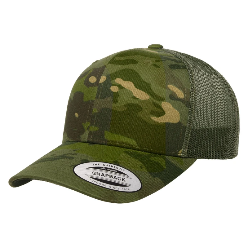 Image of Flexfit by Yupoong Mens Multicam Retro Trucker Cap in Pale Blue Pale Blue Male One Size