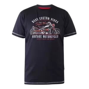 Image of Duke Mens Cheshunt D555 Motorbike T-Shirt (5XL) (Navy)