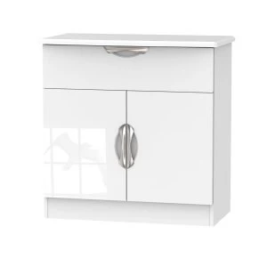 Image of Indices 1-Drawer, Double Door Sideboard - White