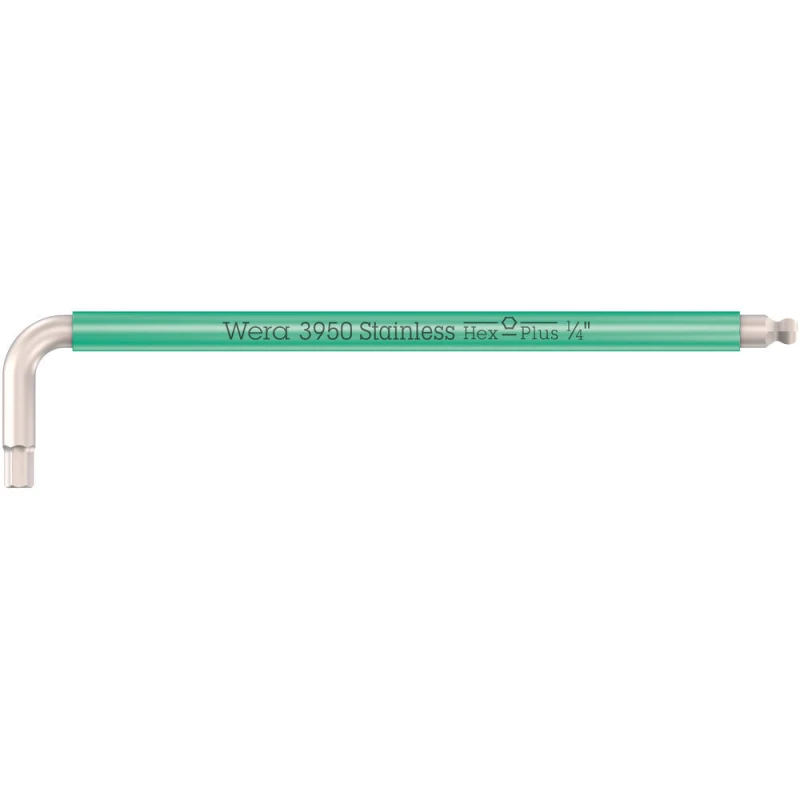 Image of Wera 3950 SPKL Stainless Steel Multicolour Hex Key Imperial 5022856001 Size: 1/4"