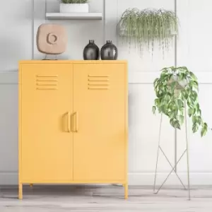 Cache 2 Door Metal Locker Storage Cabinet Yellow By Novogratz