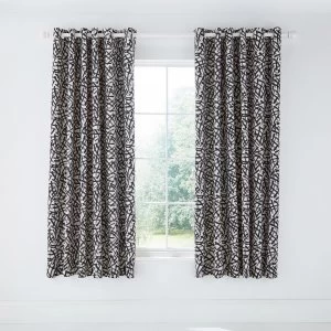 Image of Helena Springfield Dark Grey Cotton Half Panama 'Anise' Lined Curtains - Lined Curtains - light grey