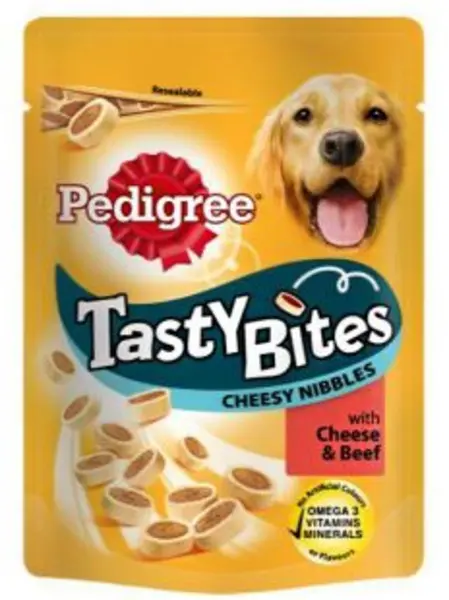 Pedigree Tasty Minis Cheesy Nibbles with Cheese and Beef Dog Treats 140g