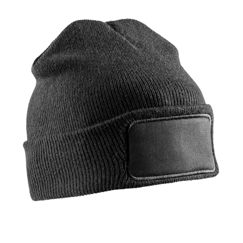 Image of Result Mens Thinsulate Printer Patch Beanie in Black Male One Size