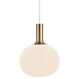 image of Alton 25cm Globe Pendant Ceiling Light Black, Brass, E27