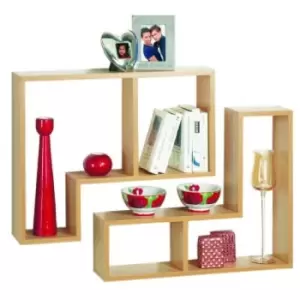 TWIN - Wall Display / Storage Floating Shelves - Set of Two - Beech - Beech