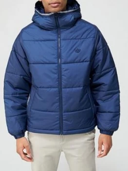 Image of adidas Padded Hooded Coat - Navy, Size XS, Men