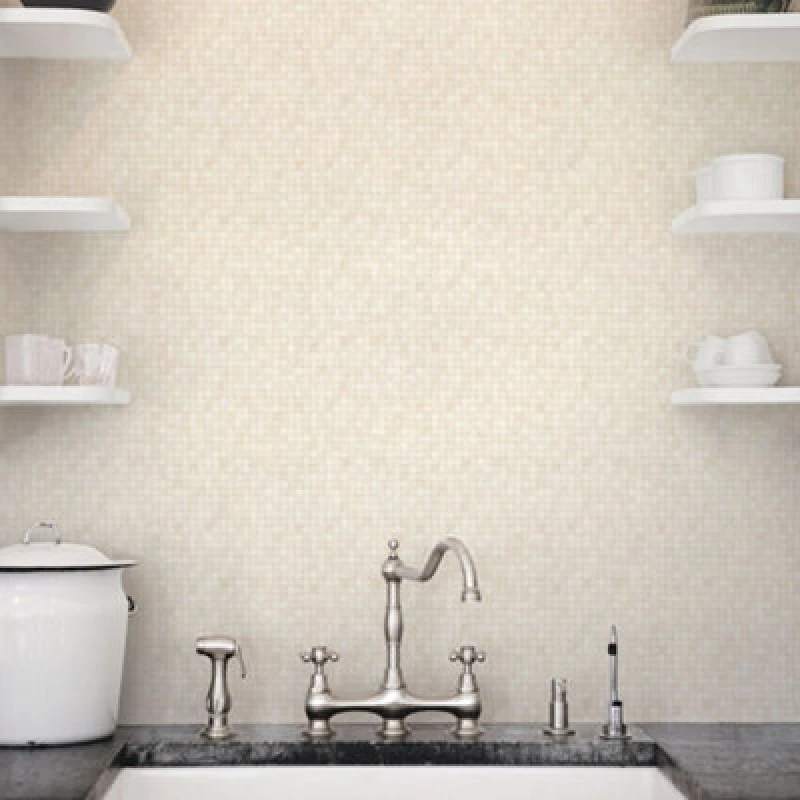 Image of Galerie Wallpaper Galerie Natural FX Ceramic Tiles Beige and Metallic Gold Wallpaper Multi
