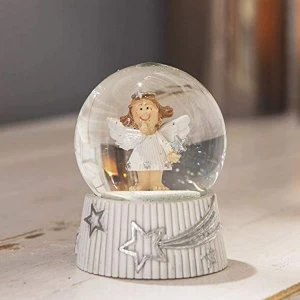 image of Hand Painted Christmas Angel Snow Globe - 8cm