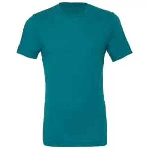 image of Canvas Mens Triblend Crew Neck Plain Short Sleeve T-Shirt (XS) (Teal Triblend)