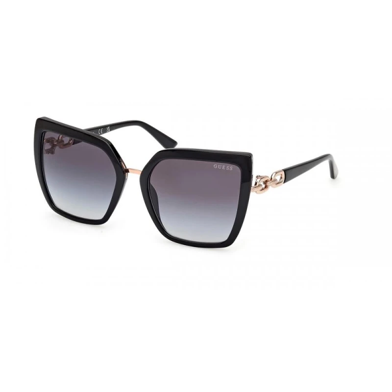 Image of Guess Guess Women Sunglasses Gu00160 01b Shiny Black/55-19-135