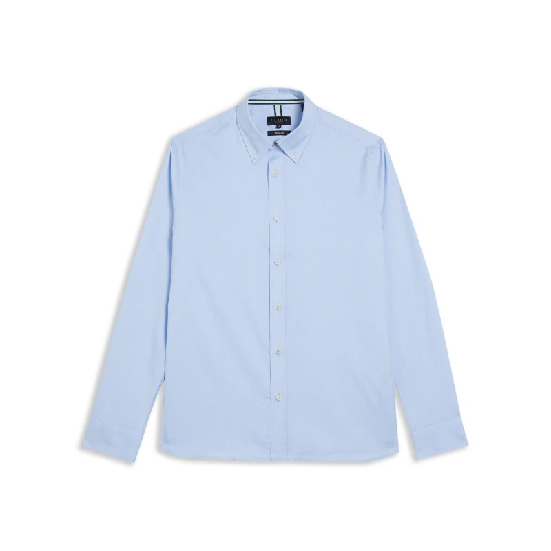 Image of Ted Baker Mens Allardo Premium Long-Sleeve Oxford Shirt Light Blue male M (3)