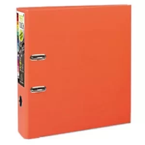 Image of Exacompta Prem Touch Lever Arch File 53344E 80 mm Polypropylene 2 ring A4 Maxi Orange Pack of 10