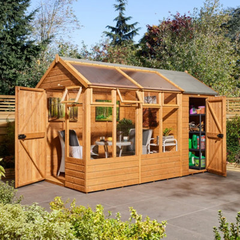 Image of Rowlinson 12X6 Growhouse with Store, Brown GH126WS