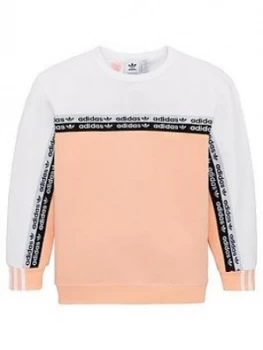 Image of Adidas Originals Childrens Crew Neck Tracksuit - Pink