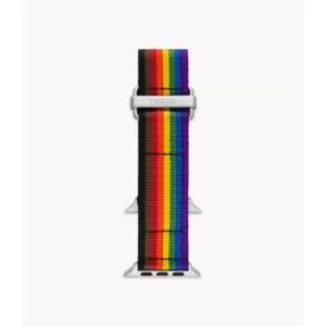 Image of Fossil Mens 42Mm/44Mm/45Mm Rainbow Rpet Band For Apple Watch - Black / Blue / Brown / Green / Orange / Purple / Red / Yellow