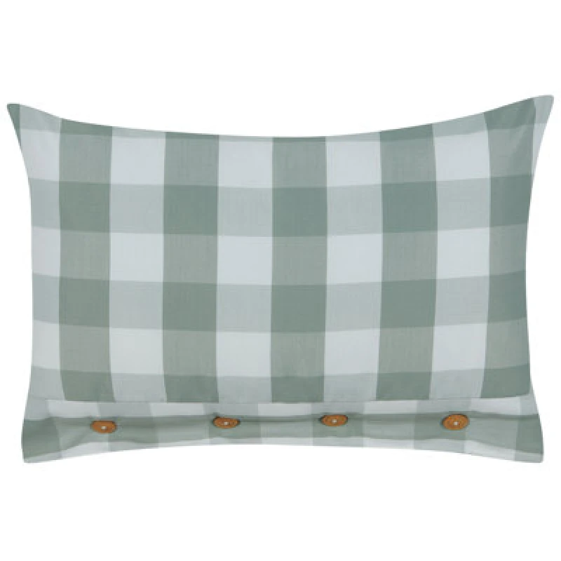 Image of Beliani Throw Cushion Tamnine 40 X 60 Cm Mint Green Checked
