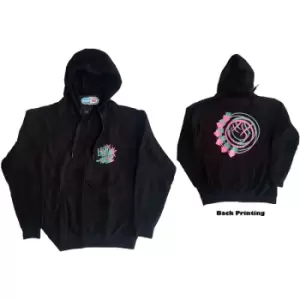 Image of Blink-182 - Double Six Arrow Smiley Unisex Large Zipped Hoodie - Black