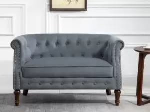 image of Birlea Freya Grey Velvet Fabric 2 Seater Sofa