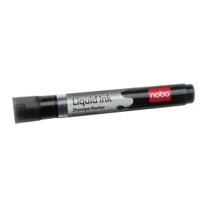 image of Nobo Liquid Ink Drywipe Marker Pens Black Pack of 12