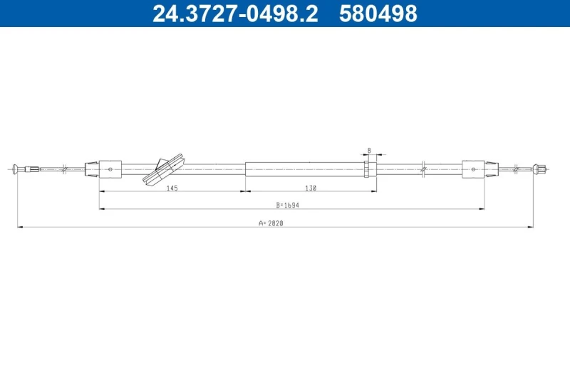 Image of ATE 24.3727-0498.2 Brake Cable 2820mm Cable,parking brake (124)