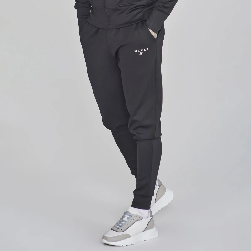 Image of SikSilk Silk Essentials Poly Tracksuit Bottoms - Black 2XL