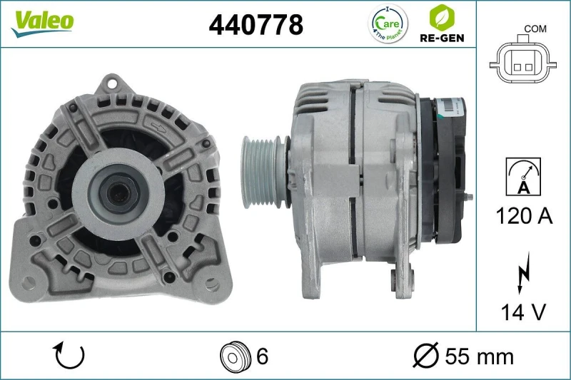 Image of VALEO 440778 Generator Alternator Charging Current: 120A, Voltage: 14V Alternator (4)