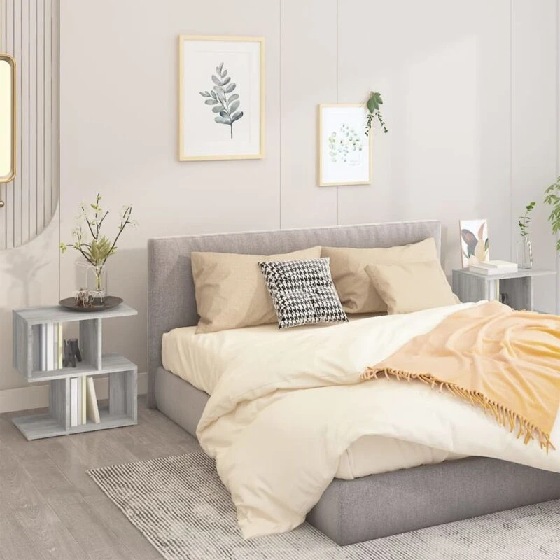 Image of VIDAXL Bedside Cabinets 2 pcs Grey Sonoma 50x30x51.5cm Engineered Wood Vidaxl 8720286955864