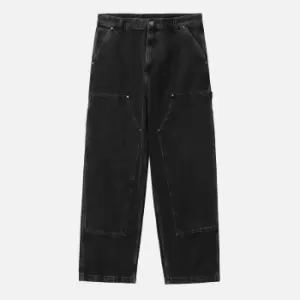 Image of Carhartt WIP Mens Nash DK Loose Fit Pants - Black Stone Washed - L