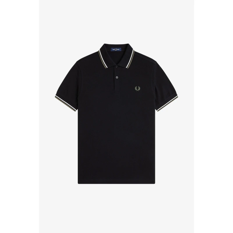 Image of Fred Perry Short Sleeve Twin Tipped Polo Shirt Black W54 male S