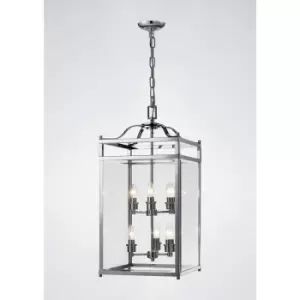 Image of Aston pendant lamp 6 Bulbs polished chrome / glass