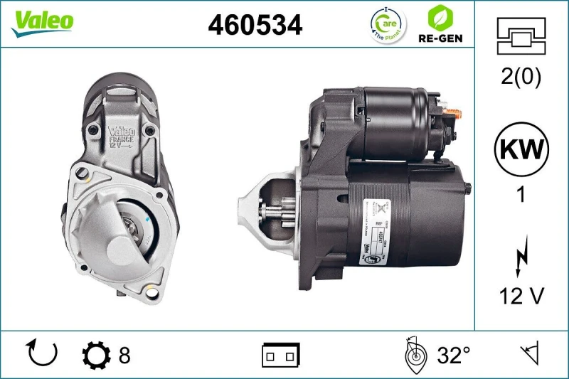 Image of Starter motor VALEO 460534